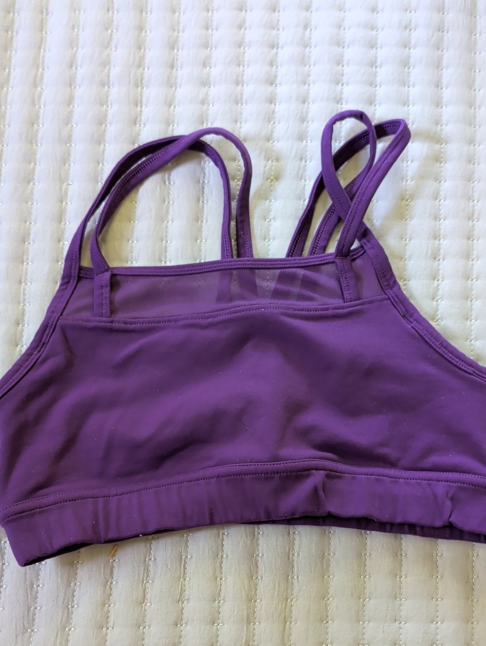 oiselle Purple Double-Strap Mesh Sports Bra